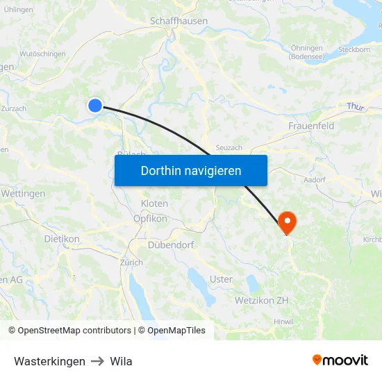 Wasterkingen to Wila map