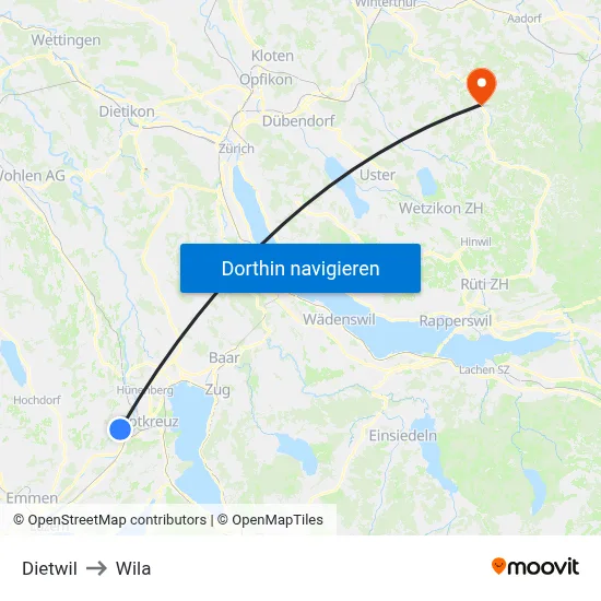 Dietwil to Wila map
