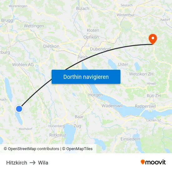Hitzkirch to Wila map