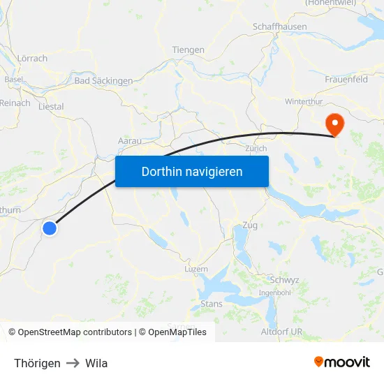 Thörigen to Wila map