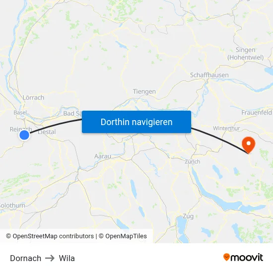 Dornach to Wila map