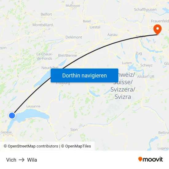 Vich to Wila map