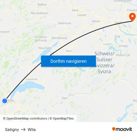 Satigny to Wila map