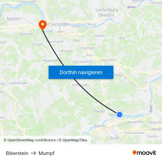 Biberstein to Mumpf map