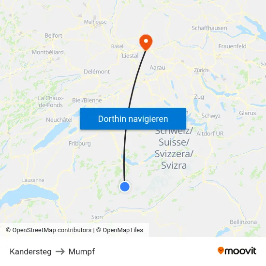 Kandersteg to Mumpf map
