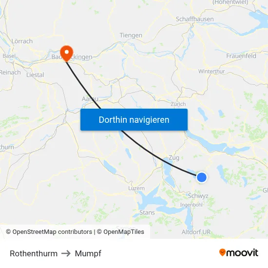 Rothenthurm to Mumpf map