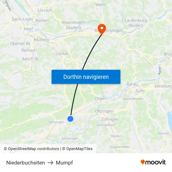 Niederbuchsiten to Mumpf map
