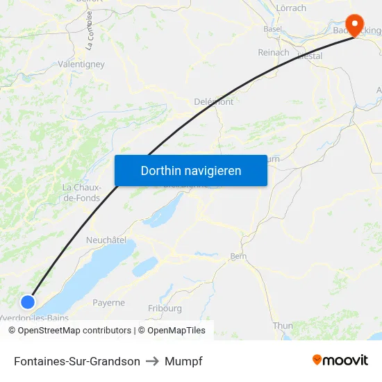 Fontaines-Sur-Grandson to Mumpf map