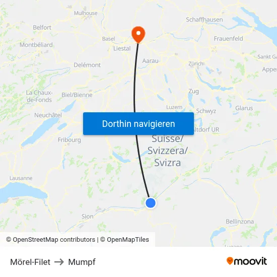Mörel-Filet to Mumpf map