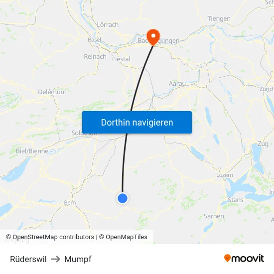 Rüderswil to Mumpf map
