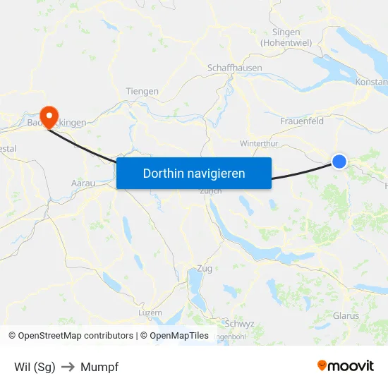 Wil (Sg) to Mumpf map