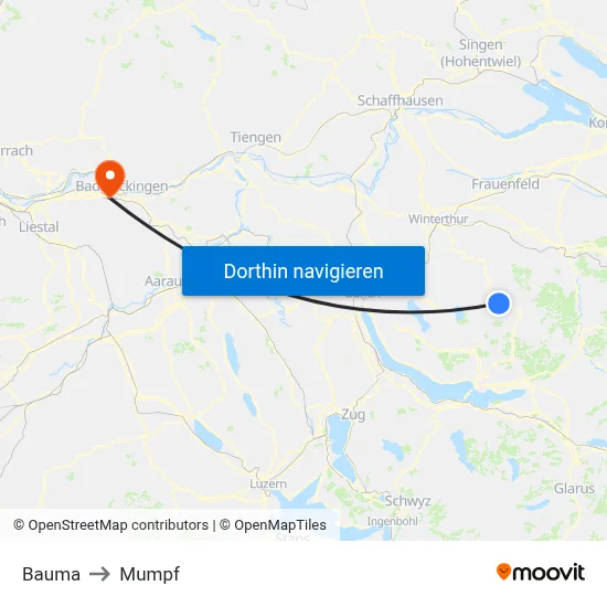 Bauma to Mumpf map