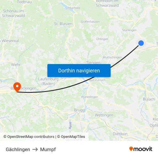 Gächlingen to Mumpf map