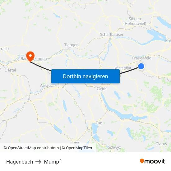 Hagenbuch to Mumpf map
