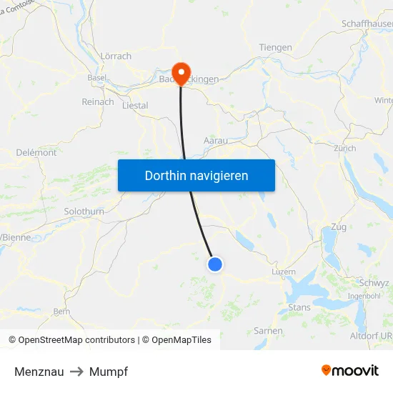 Menznau to Mumpf map