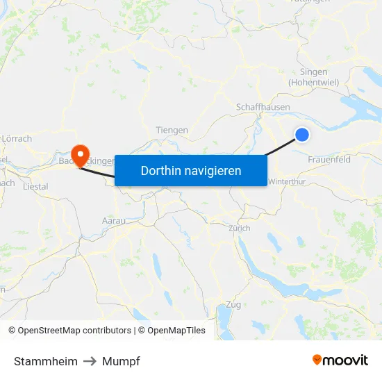 Stammheim to Mumpf map
