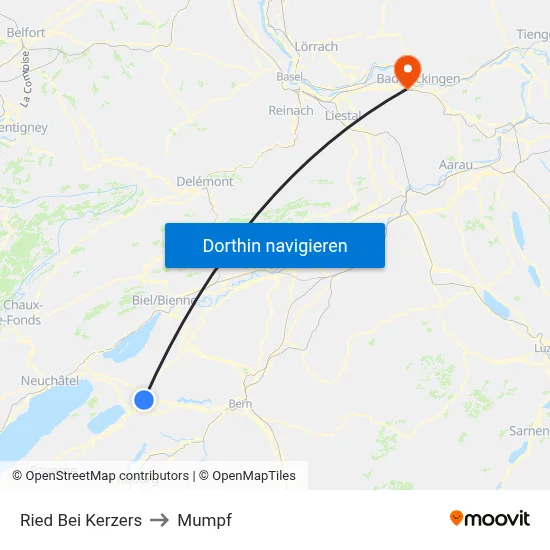 Ried Bei Kerzers to Mumpf map