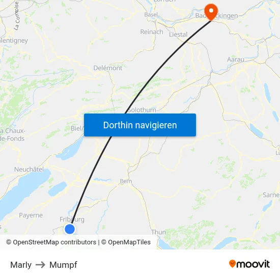 Marly to Mumpf map