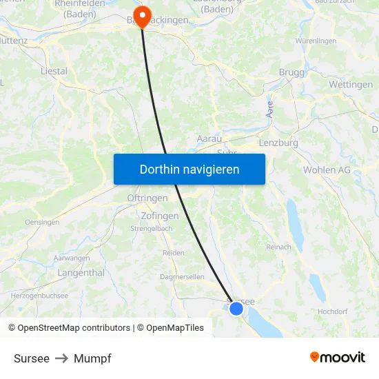 Sursee to Mumpf map