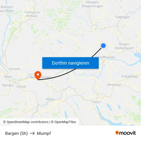 Bargen (Sh) to Mumpf map