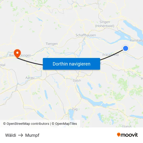 Wäldi to Mumpf map