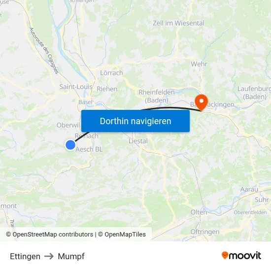 Ettingen to Mumpf map