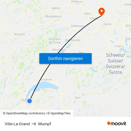 Ville-La-Grand to Mumpf map