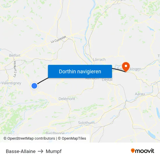 Basse-Allaine to Mumpf map