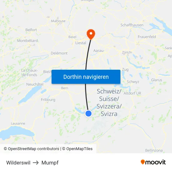 Wilderswil to Mumpf map
