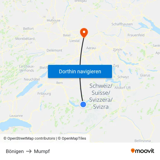 Bönigen to Mumpf map