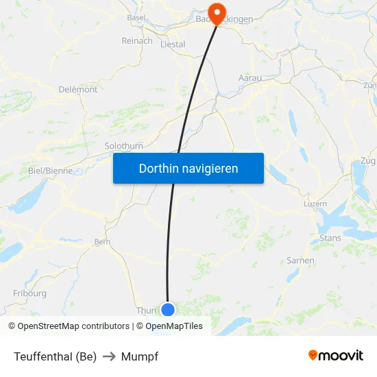 Teuffenthal (Be) to Mumpf map