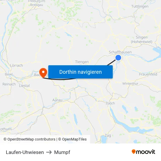 Laufen-Uhwiesen to Mumpf map