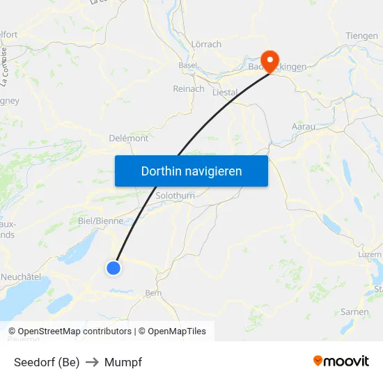 Seedorf (Be) to Mumpf map