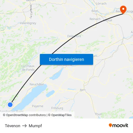 Tévenon to Mumpf map