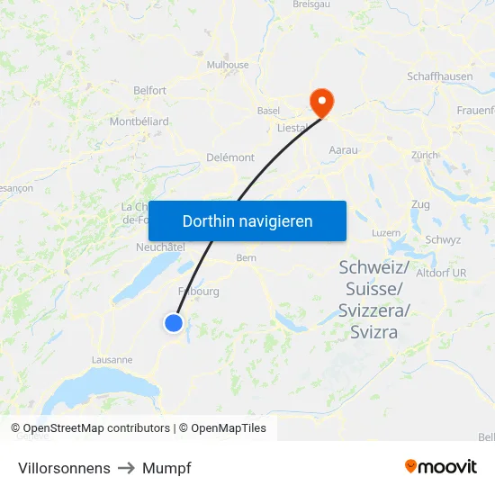 Villorsonnens to Mumpf map