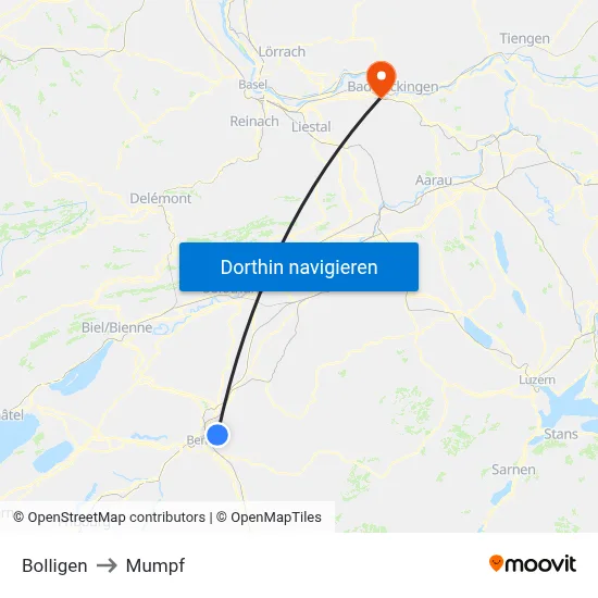 Bolligen to Mumpf map