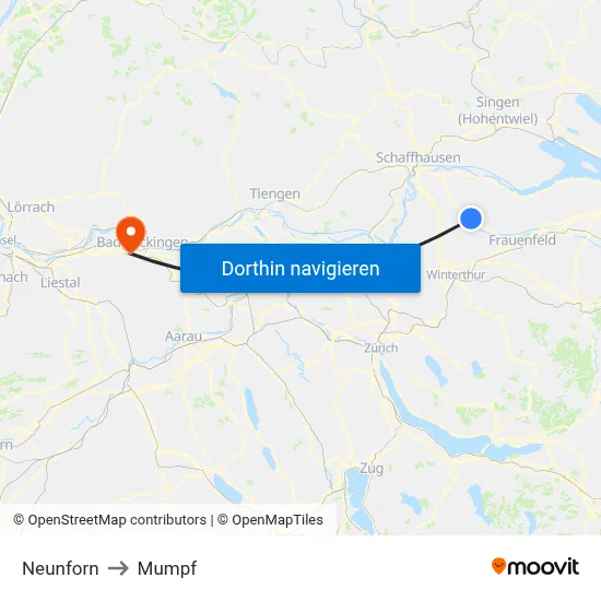Neunforn to Mumpf map