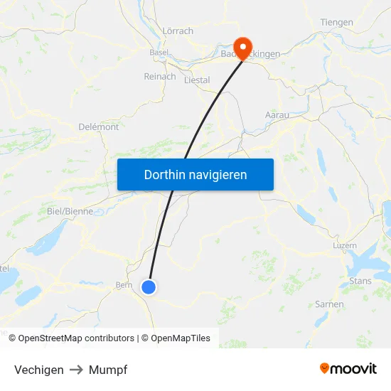 Vechigen to Mumpf map