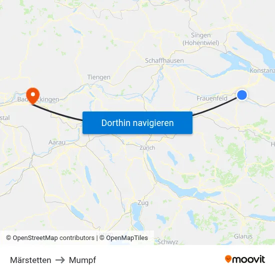 Märstetten to Mumpf map