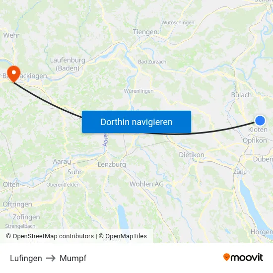 Lufingen to Mumpf map