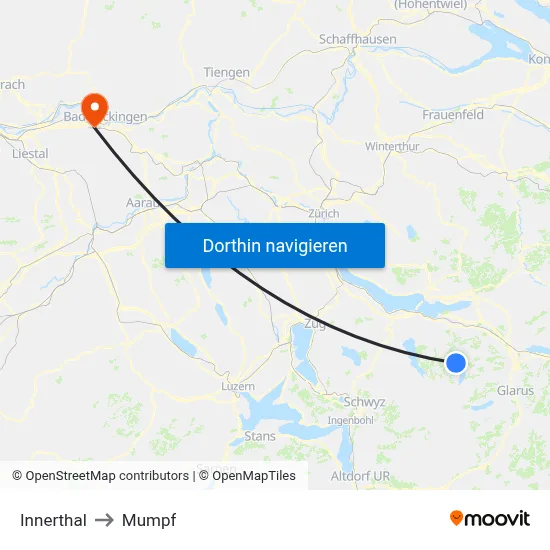 Innerthal to Mumpf map