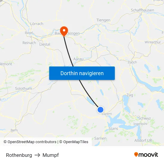 Rothenburg to Mumpf map