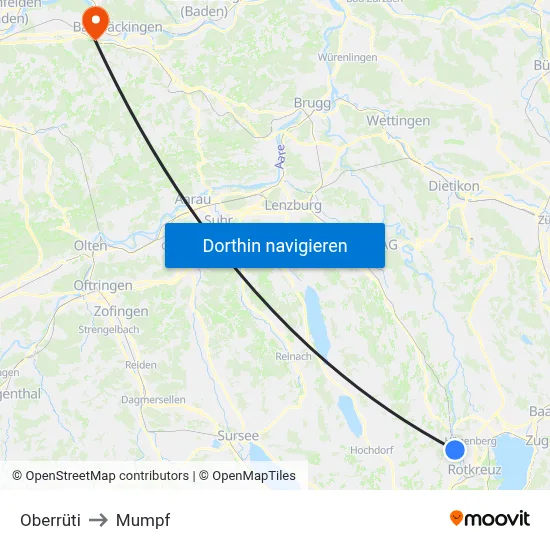 Oberrüti to Mumpf map
