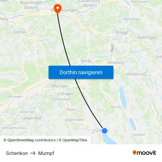 Schenkon to Mumpf map