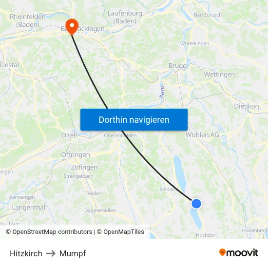 Hitzkirch to Mumpf map