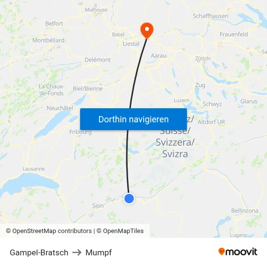 Gampel-Bratsch to Mumpf map