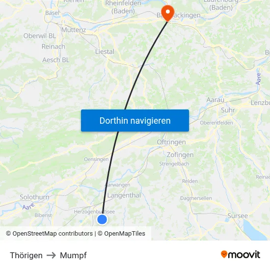 Thörigen to Mumpf map