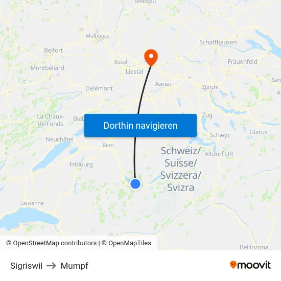 Sigriswil to Mumpf map