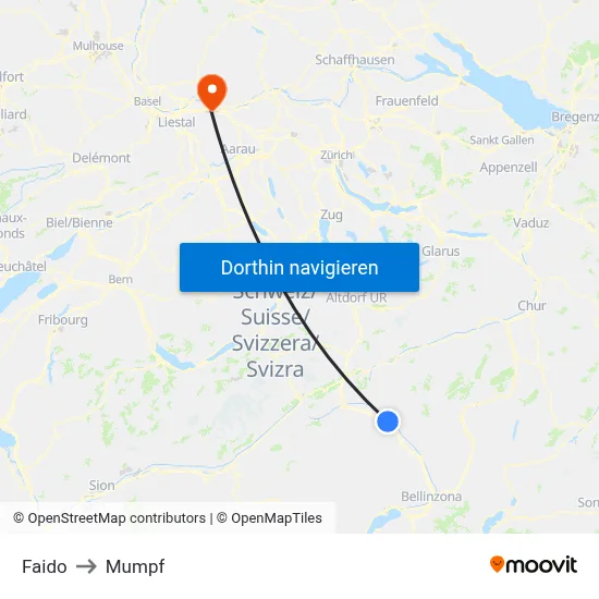 Faido to Mumpf map