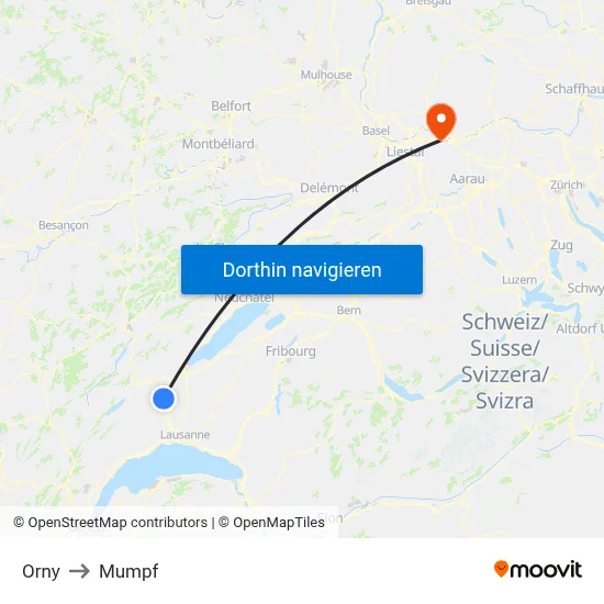 Orny to Mumpf map